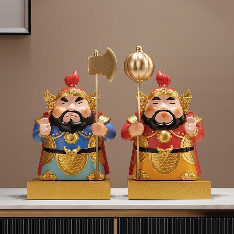 精选门神新年摆件新中式入门玄关电视柜家居O桌面春节装饰过年乔,家居饰品,装饰摆件,淘宝优惠券,粉丝福利购,淘宝优惠卷