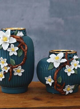 新年欧式创意陶瓷花瓶样板房客厅家居酒柜L装饰品插花新家摆件结