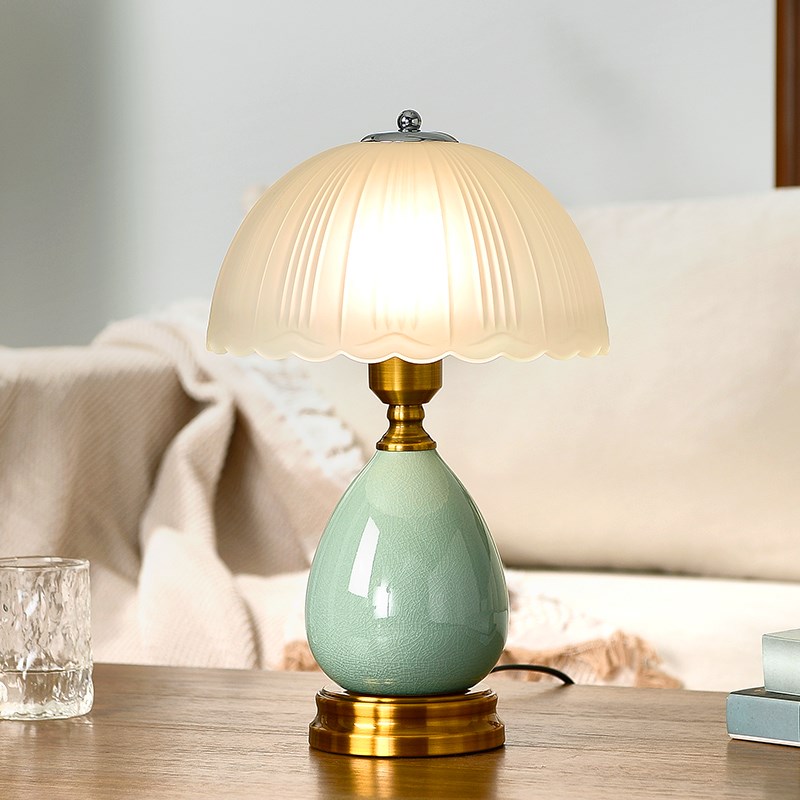 优选陶瓷c台灯 复古卧室床头灯 美式灯具简约现代家用主卧床头柜