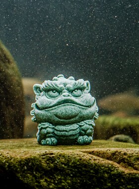 优选锦山a堂新中式青砂石鱼缸造景装饰摆件沉水小貔貅桌面茶桌茶