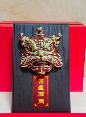 石湾公仔醒狮相架手工礼品摆件