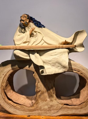 陶瓷高山流水弹琴琴行装饰摆件