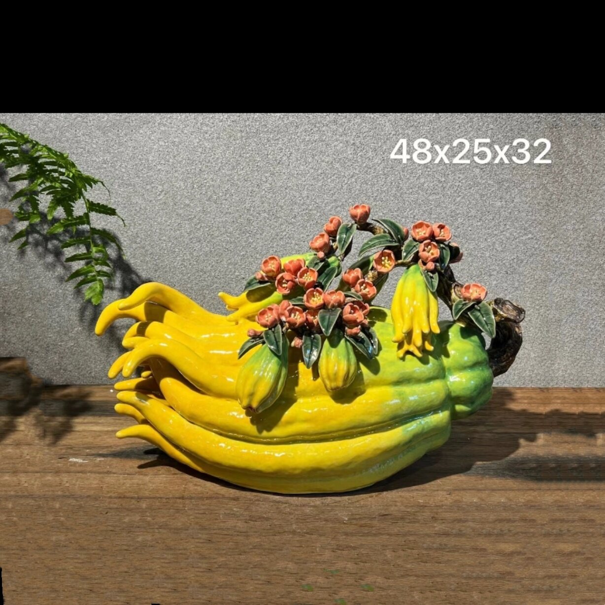 陶瓷仿真佛手佛手瓜水果摆件