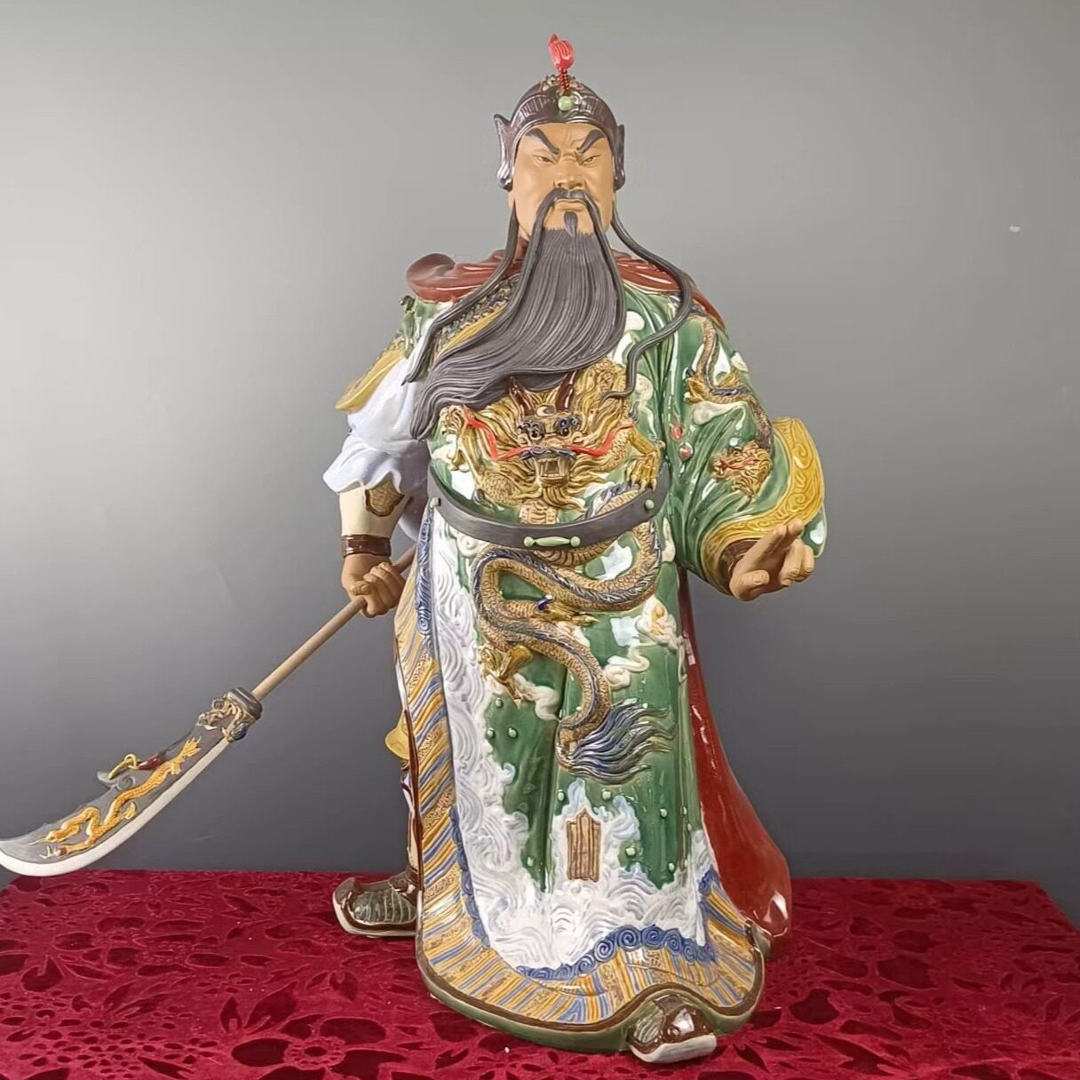 石湾窑陶瓷中式武财神关公摆件
