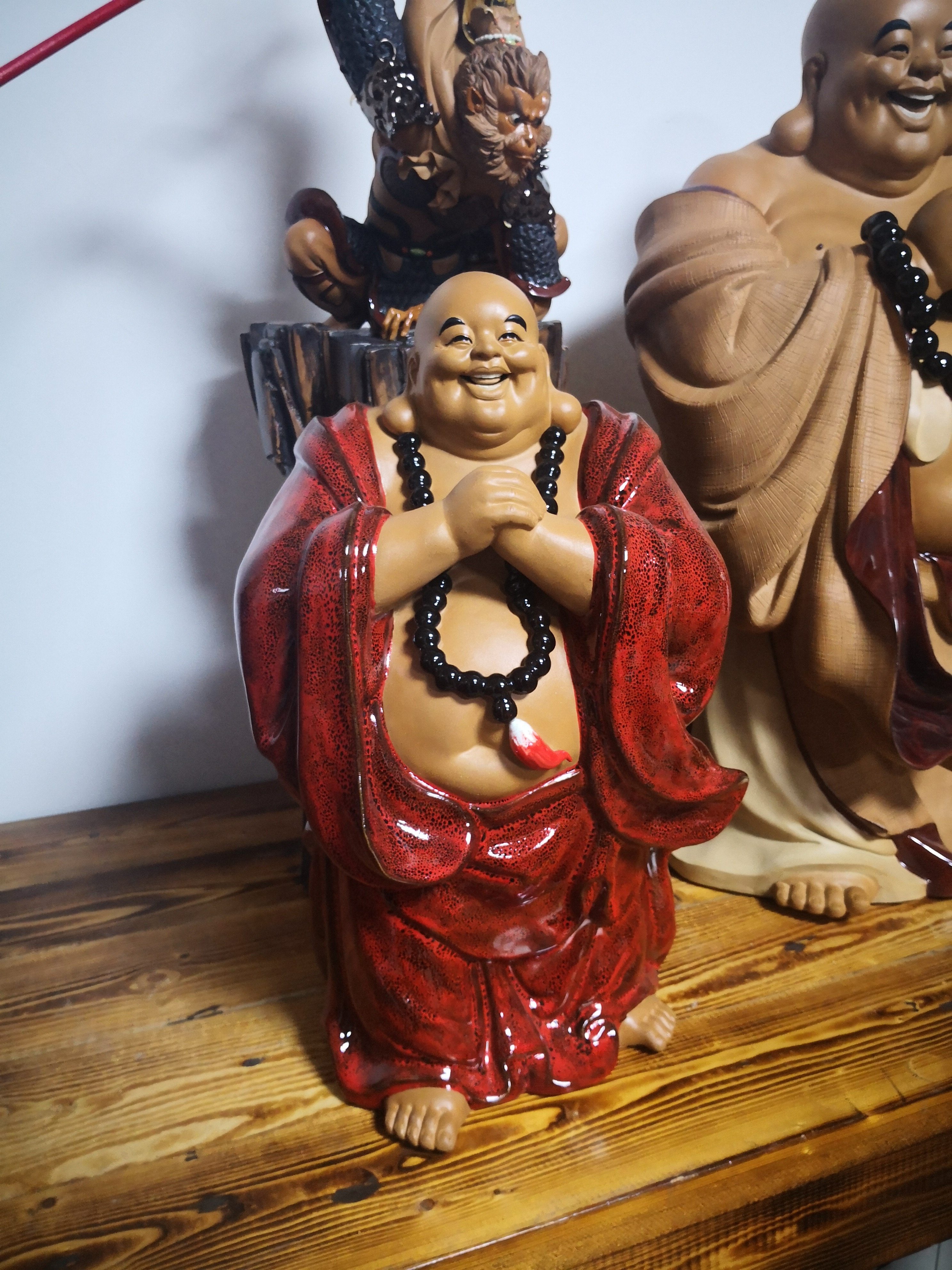 陶瓷笑佛弥勒佛禅意手工精品摆件