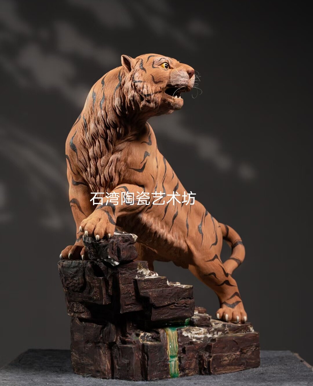 陶瓷仿真动物老虎手工摆件