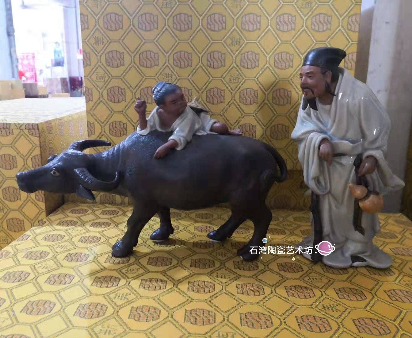 石湾公仔借问酒家牧童骑牛老人家