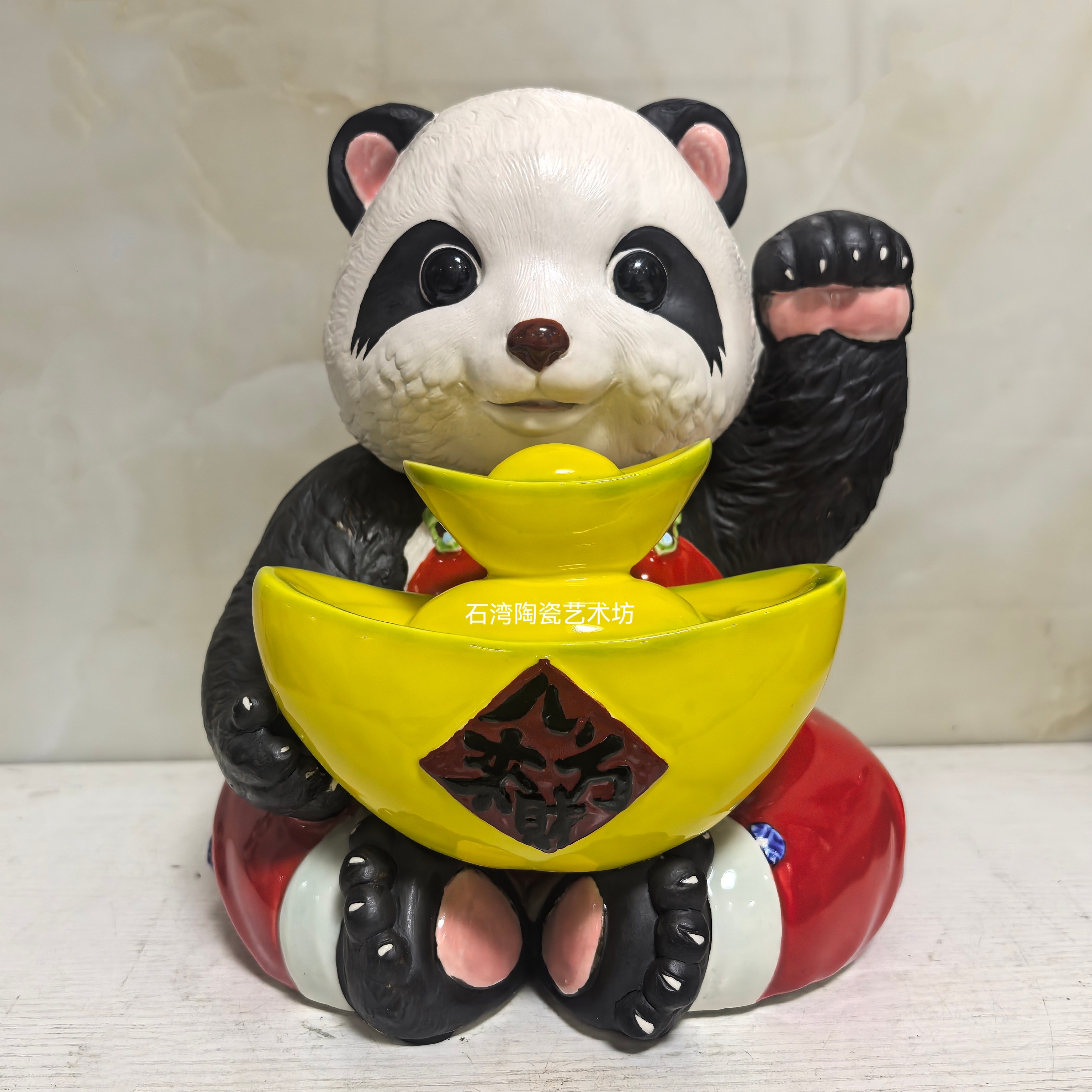 石湾公仔陶瓷招财熊猫手工饰品