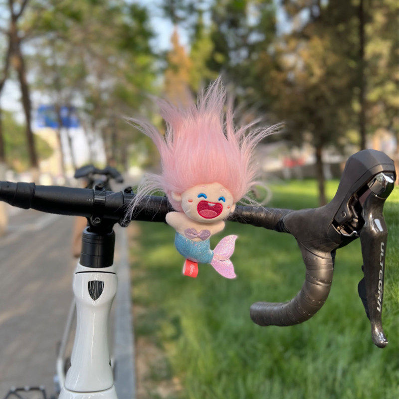 正版人鱼娃娃山地自行车可爱个性装饰玩偶公路车骑行伴侣小配件