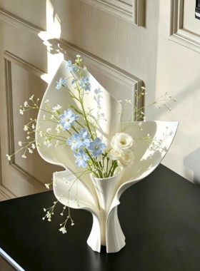 轻奢花瓶摆件客厅家居装饰布置高级感3D打印插花束送生日礼物新款