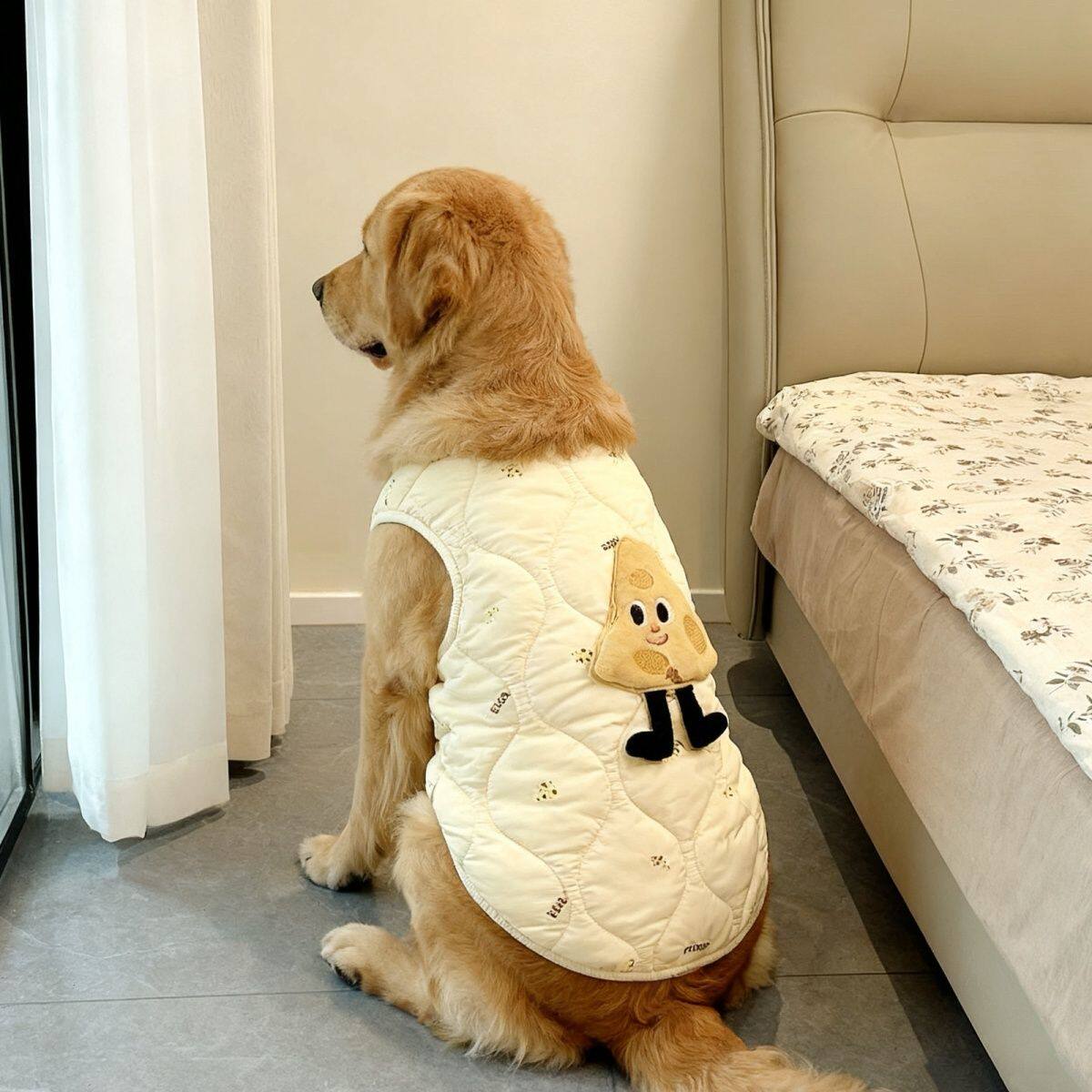 狗狗衣服秋冬加厚保暖背心大型犬金毛萨摩耶拉布拉多秋冬保暖马甲