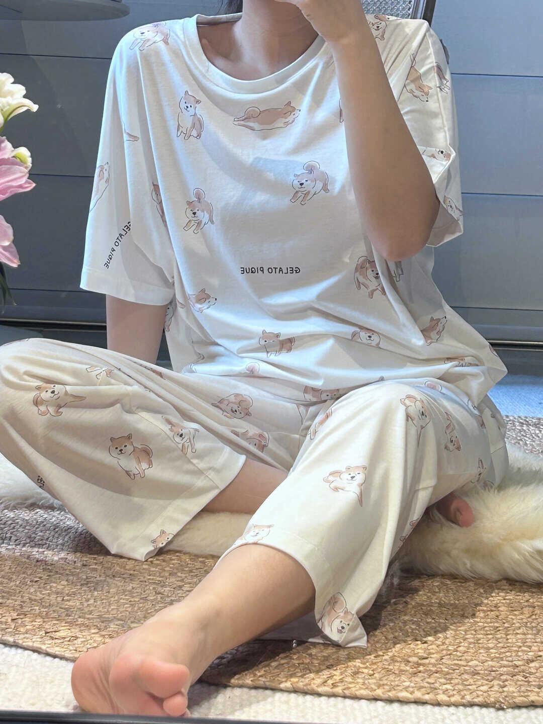 短袖狗狗夏季长裤休闲莫代尔睡衣