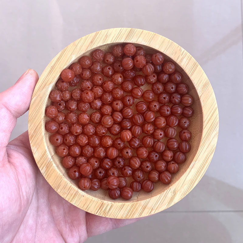 天然保山南红玛瑙回纹珠南瓜珠圆散珠腰顶珠手串手链金刚星月菩提