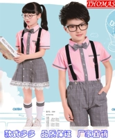 Mùa hè 2018 mới học sinh mẫu giáo đồng phục trẻ em đồng phục sân vườn đồng phục phù hợp với trang phục hợp xướng mùa hè - Đồng phục trường học / tùy chỉnh thực hiện váy trẻ em 10 tuổi