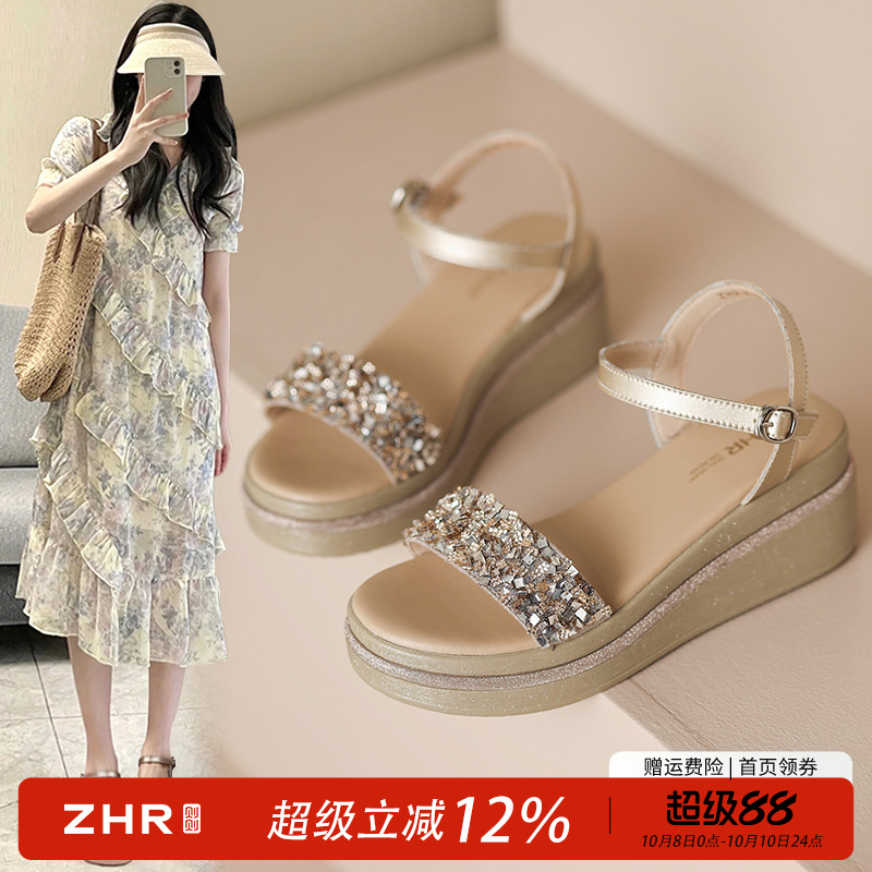 ZHR时装凉鞋2022年新款水钻