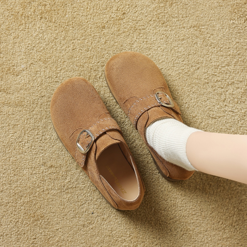 【可踩脚】一脚蹬懒人鞋通勤25秋冬新品复古乐福鞋勃肯鞋女单鞋