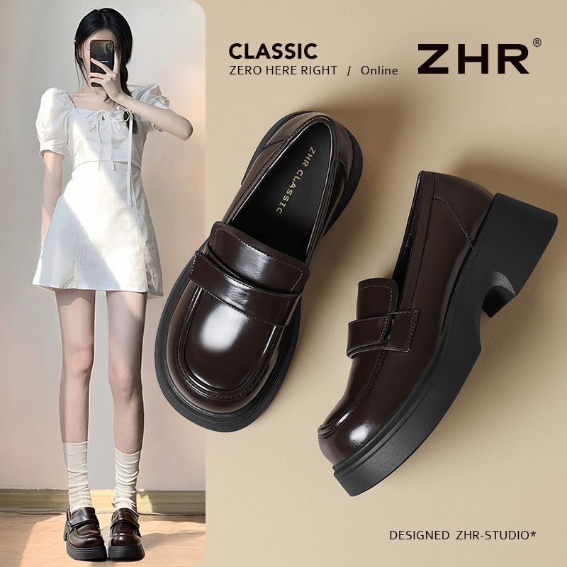 【新品】软底小皮鞋女增高轻便款