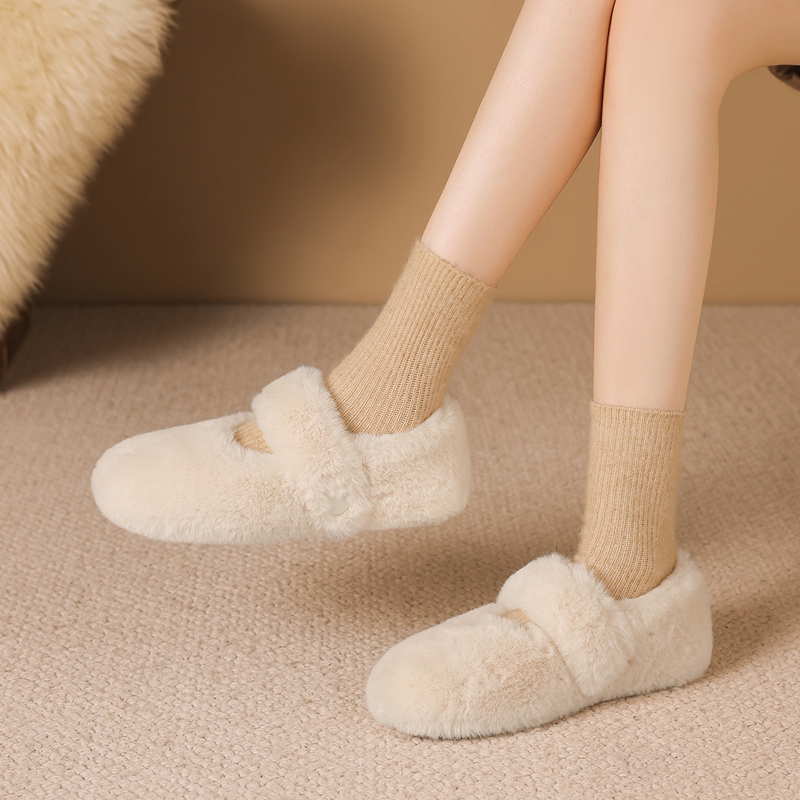 ZHR/则则【便捷魔术贴】舒适毛毛鞋外穿毛绒鞋单鞋女冬女单鞋