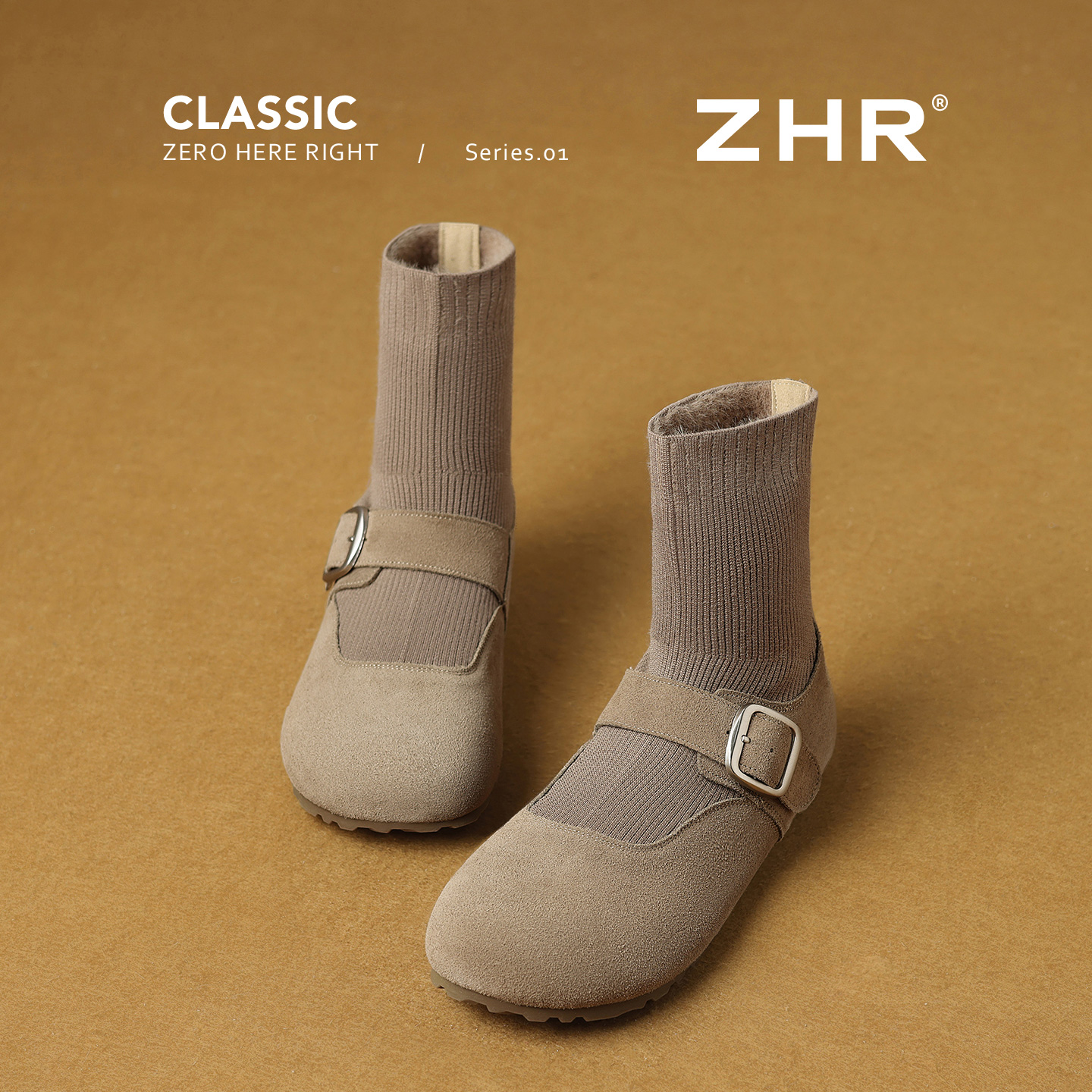 弹力袜靴女2025秋冬新款软底马丁靴复古勃肯短靴