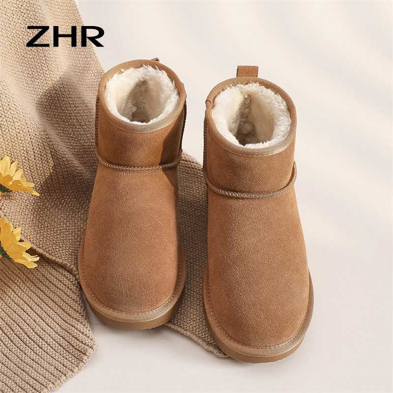 ZHR加绒加厚平底外穿雪地靴