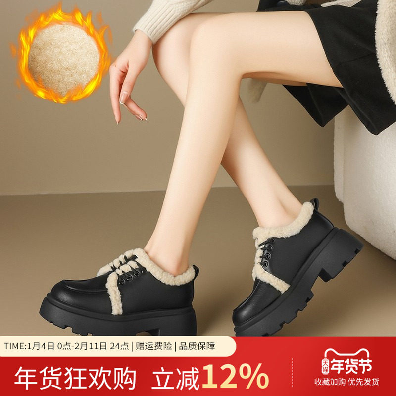 ZHR通勤鞋女牛津鞋小皮鞋女鞋加绒乐福鞋女秋冬女单鞋,女鞋,深口单鞋,淘宝优惠券,粉丝福利购,淘宝优惠卷