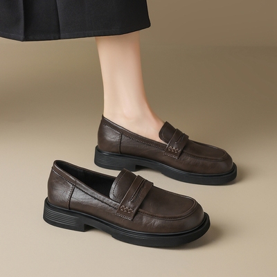 【经典必入】英伦软底职业通勤单鞋一脚蹬女鞋皮鞋女乐福鞋女单鞋