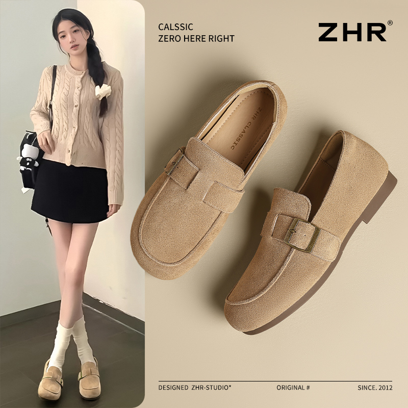 ZHR复古勃肯鞋一脚蹬乐福鞋