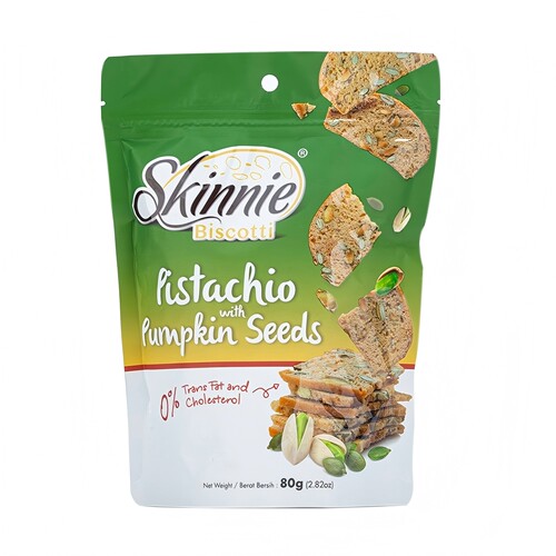 盒马代购Skinnie开心果与南瓜籽贝果脆片80g酥脆可口进口休闲食品
