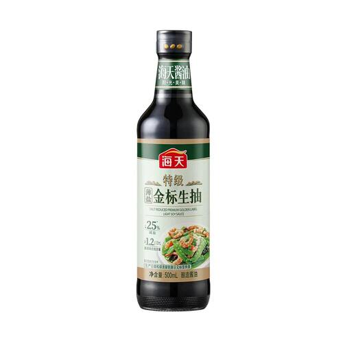 盒马代购 HADAY/海天特级薄盐金标生抽500ml高鲜品质优选黄豆原料
