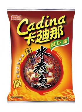 盒马代购  卡迪那水煮鱼味豌豆脆52g中国台湾膨化休闲小零食