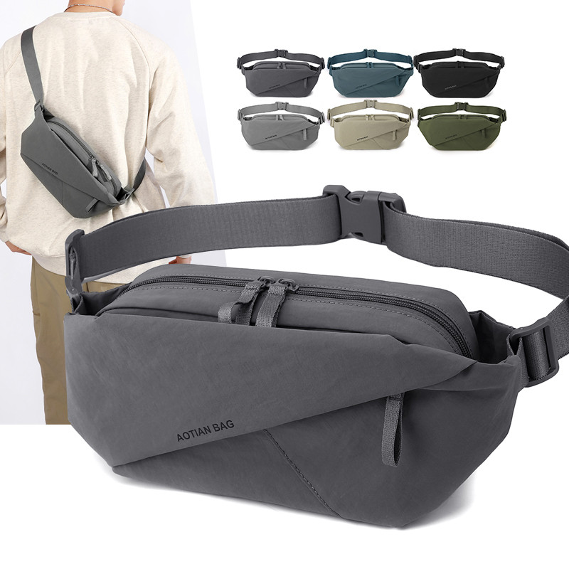 纯色男士胸包斜挎包轻便运动休闲简约多口袋腰包皱褶包防水可手提,箱包皮具/热销女包/男包,胸包,淘宝优惠券,粉丝福利购,淘宝优惠卷