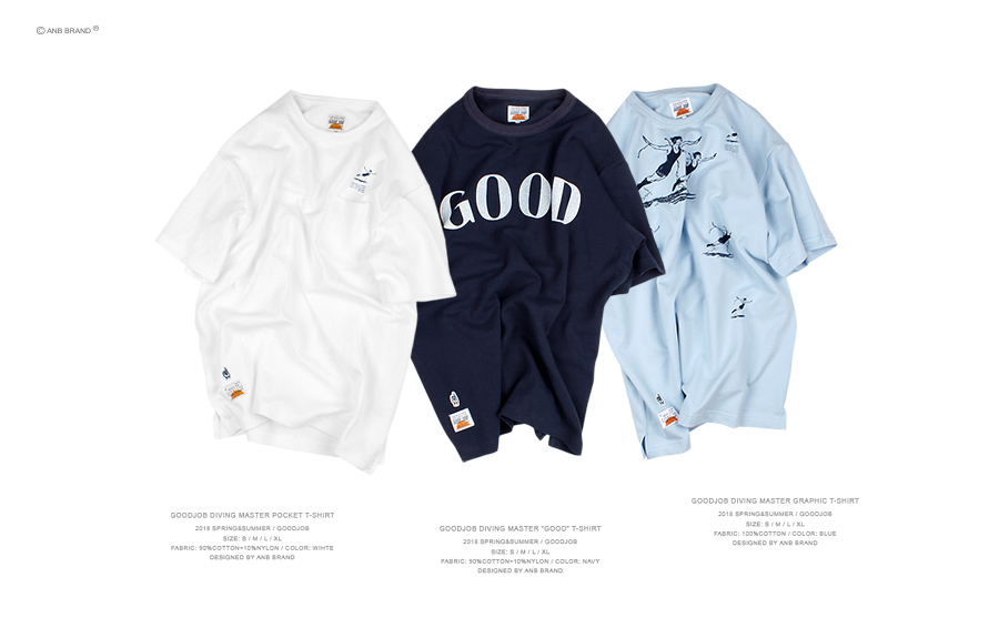 ¡¾PTECREW¡¿ANB2018SS/GOODJOB ÌøË®½¡½«oversizeÓ¡»¨TEE