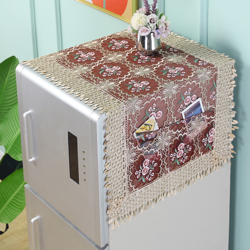 冰箱罩单开门双开门冰箱防尘盖布欧式盖巾洗衣机盖布蕾丝万能盖巾