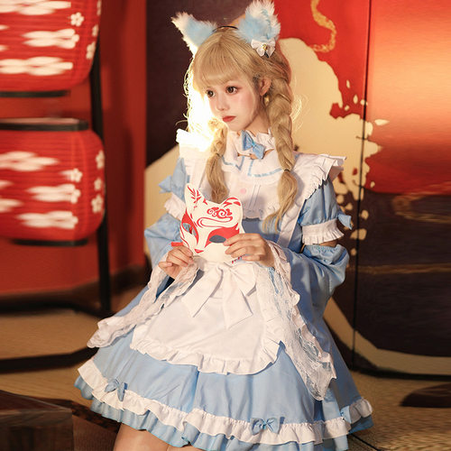 Large size maid costume Halloween maid princess dress公主裙