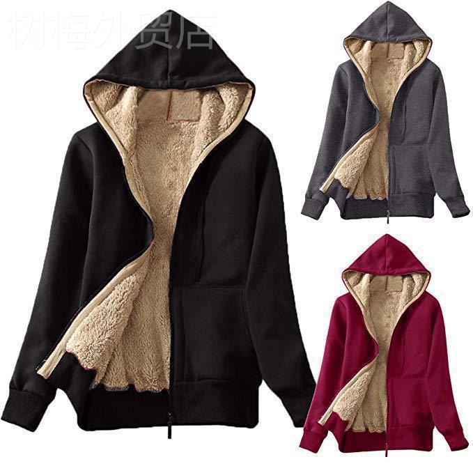 Plush hoodie women's plush coat毛绒连帽卫衣女毛绒外套