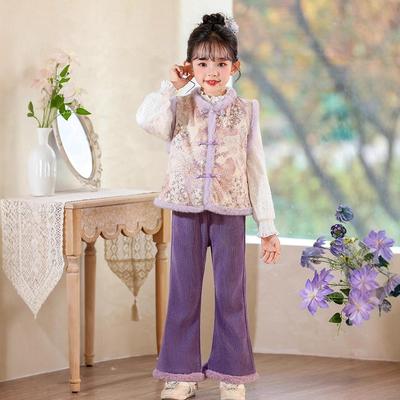 Girls' Chinese-style New Year's suit, New Year's clothes,