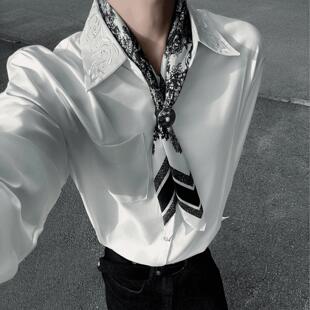 Embroidery Shirt 永生花刺绣白衬衫男款西装内搭衬衣外套上衣