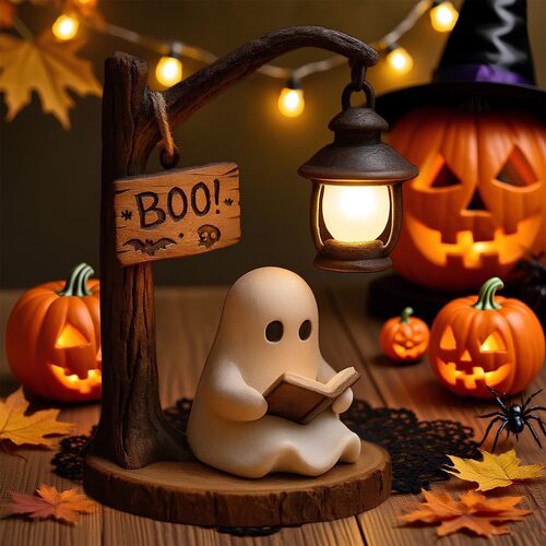 Halloween Cute Ghost Reading Night Light 鬼魂暖光小夜灯
