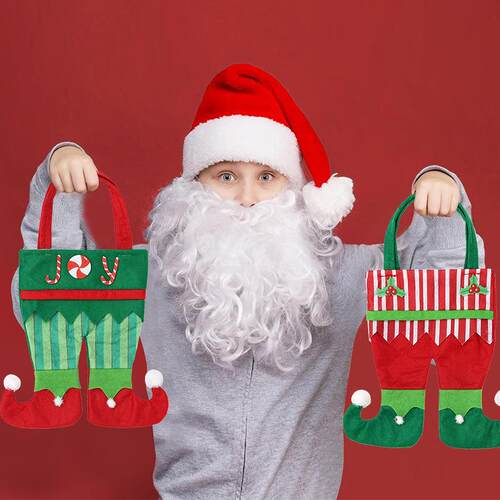 New Christmas gift bag, children's elf pants tote bag礼物袋