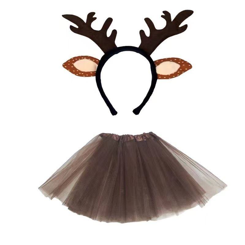 Christmas Antlers Headband Headband圣诞节鹿角发箍裙套装