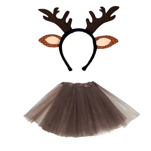 Christmas Antlers Headband Headband圣诞节鹿角发箍裙套装