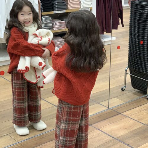 2024 New Christmas Girls' Set Children's Clothing毛衣+长裤
