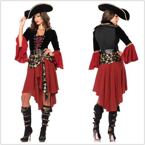 Halloween Caribbean Pirate Outfit 万圣节女海盗派对演出服饰