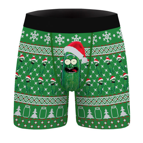 Christmas 3D digital printed men's boxer shorts内穿平角裤