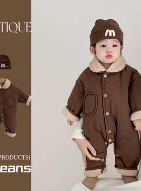 Baby's small cotton jacket one-piece clothes outdoor wear