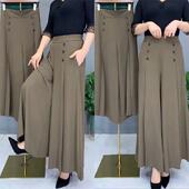 阔腿裤 Wide Women Leg Pants 女2026春夏高腰宽松中年九分裙裤