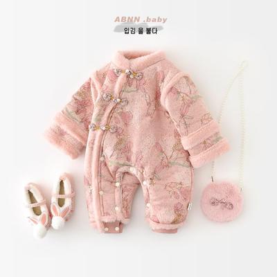 Girls' cotton jacket for outer wear and thickened crawling