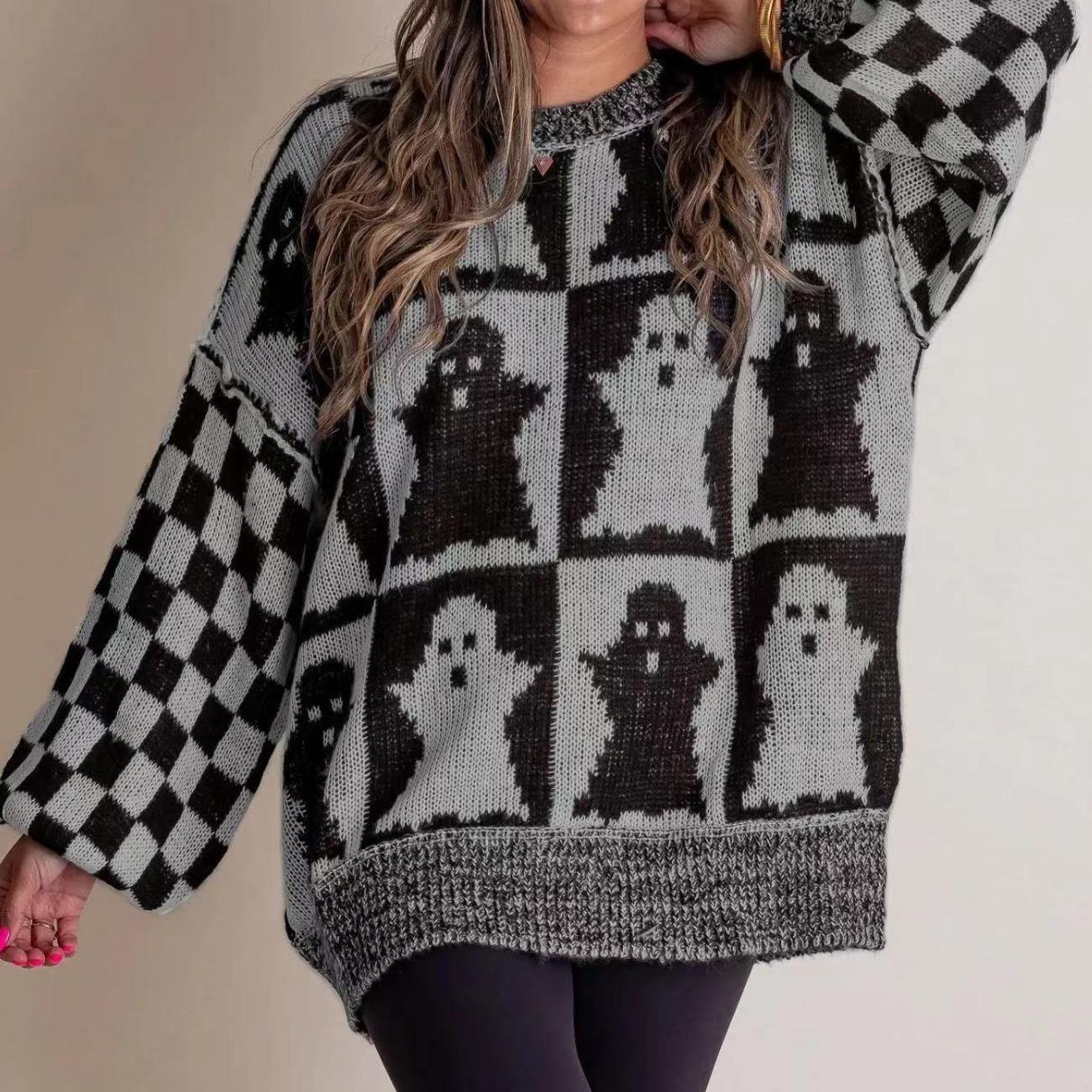 Halloween loose autumn winter sweater万圣节宽松秋冬欧美毛衣
