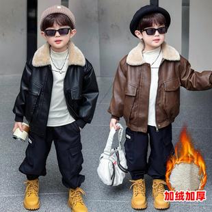 Boys' winter jacket  pants set for small children looking