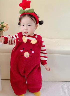 Winter baby clothes festive quilted one-piece romper suit